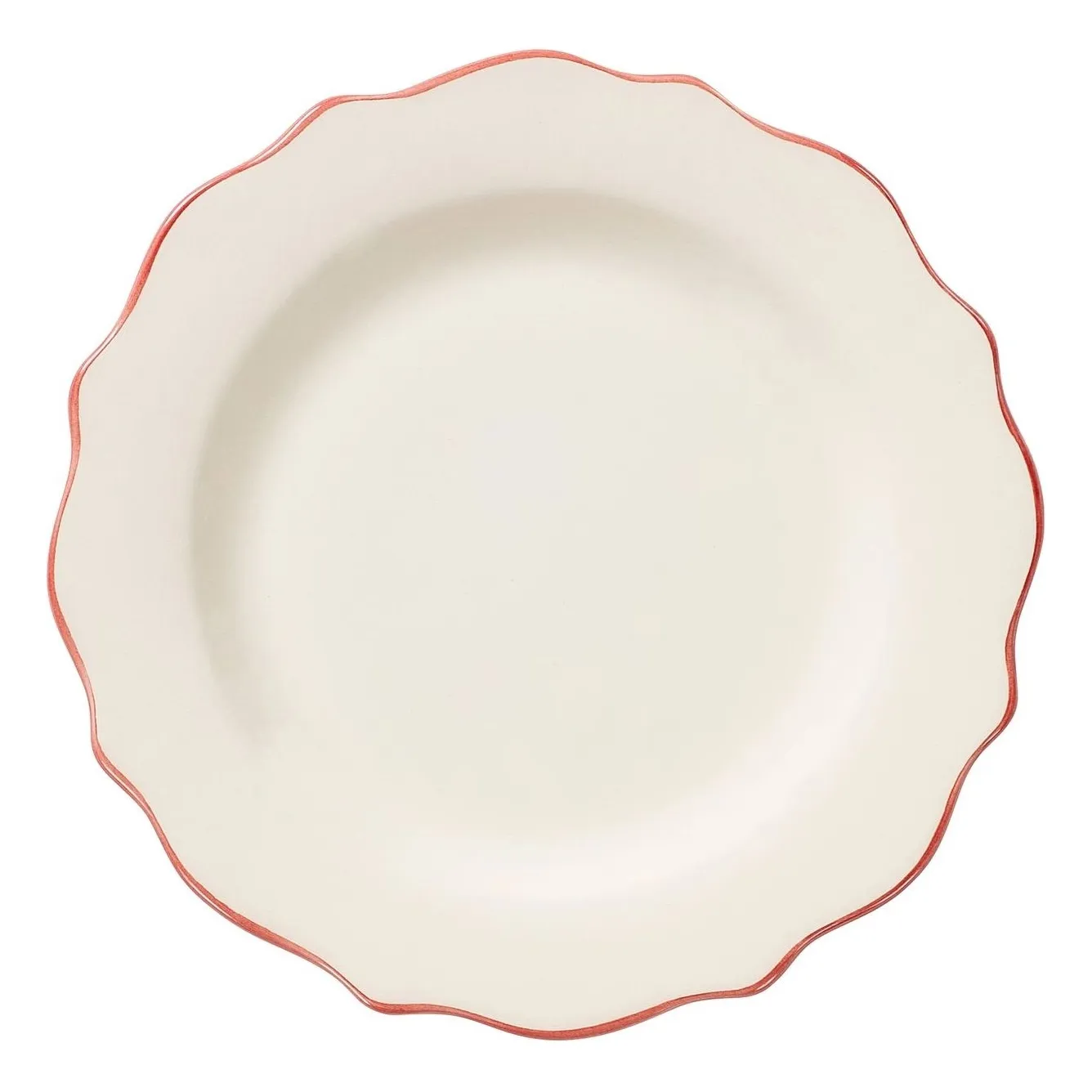 Anna + Nina Carmine Red Carmine Scalloped Plate