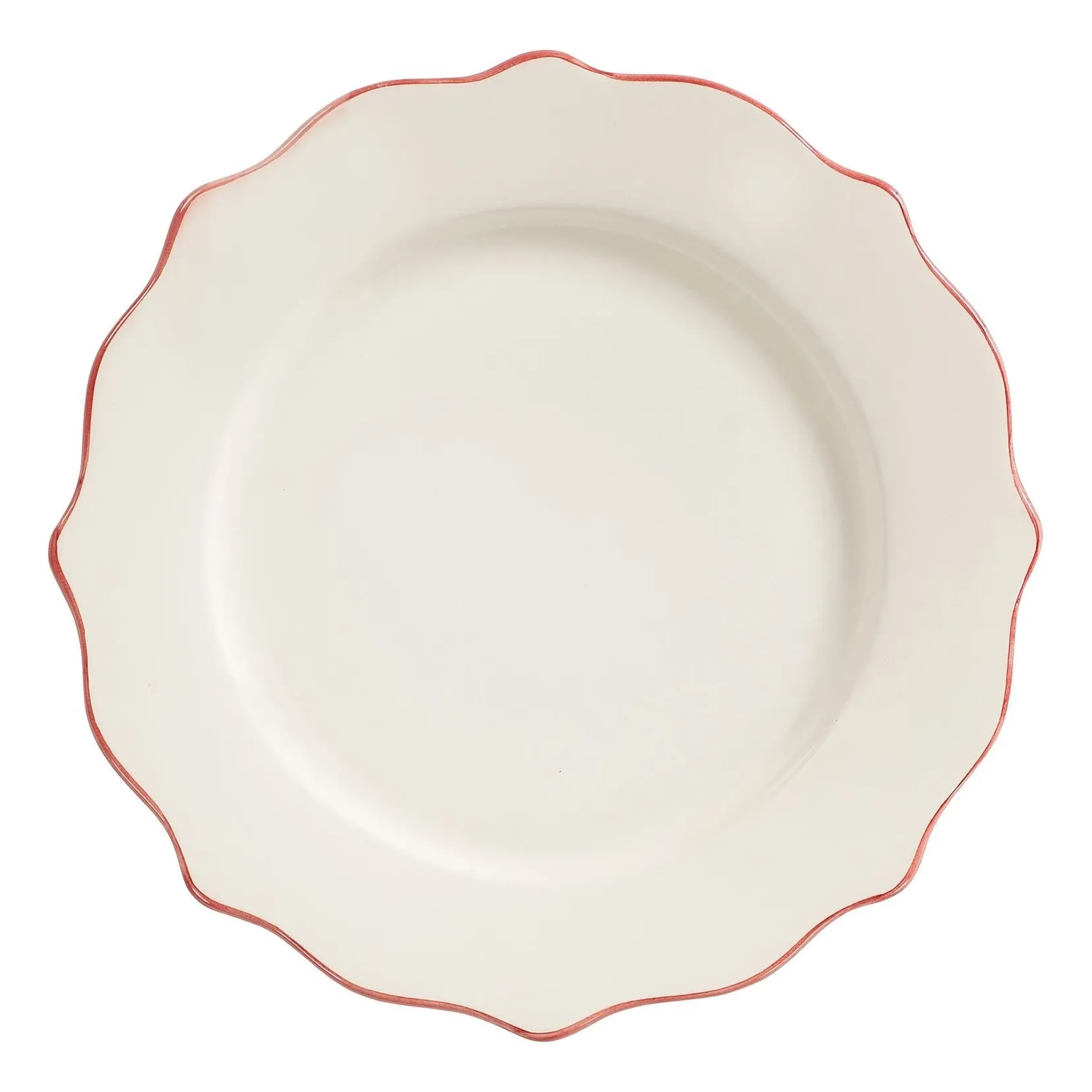 Anna + Nina Carmine Red Carmine Scalloped Dinner Plate