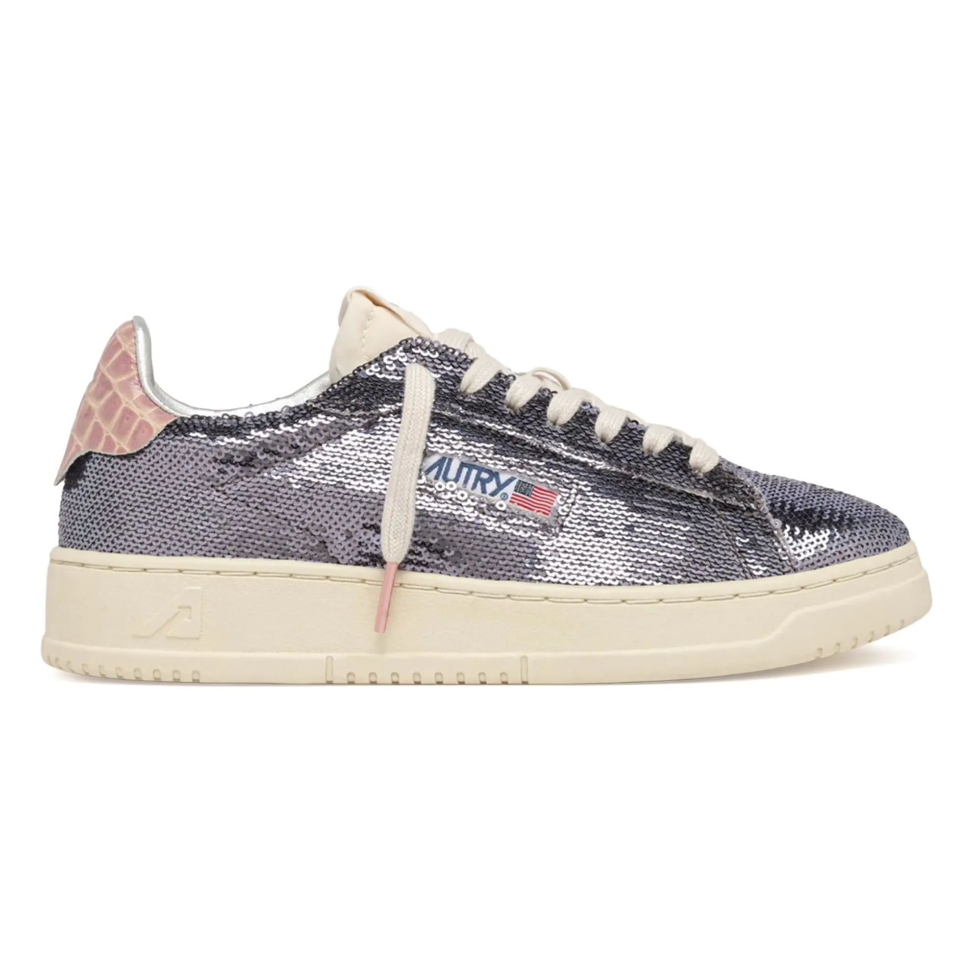 Autry Dark Grey Dallas Low Glitter Sneakers