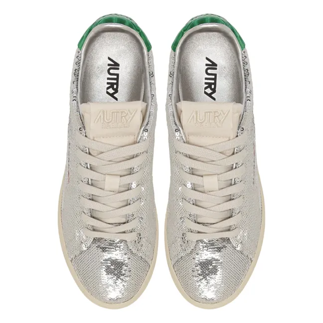 Zapatillas Dallas Low Glitter | Plateado