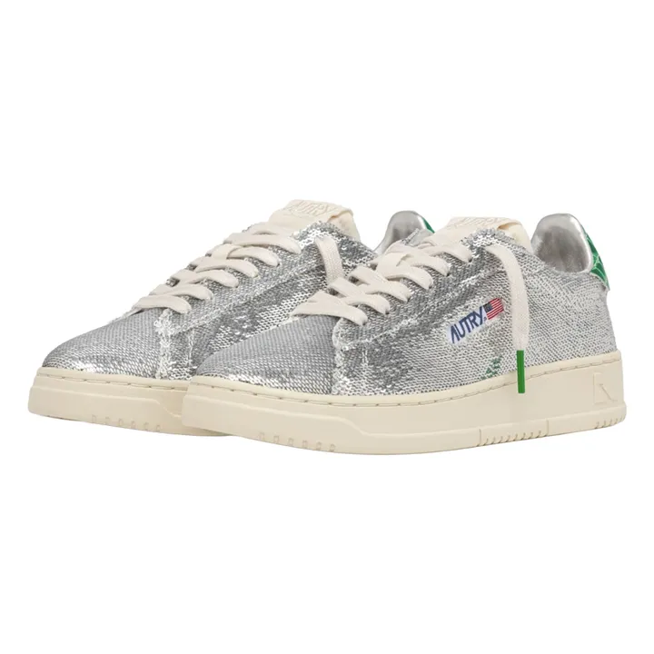 Dallas Low Glitter Sneakers | Silver- Product image n°1