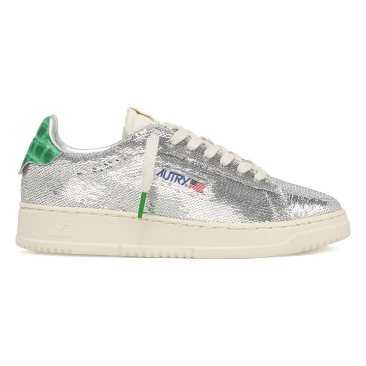 Dallas Low Glitter Sneakers | Silver- Product image n°0