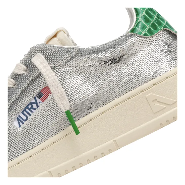 Sneakers Dallas Low Pailletten | Silber
