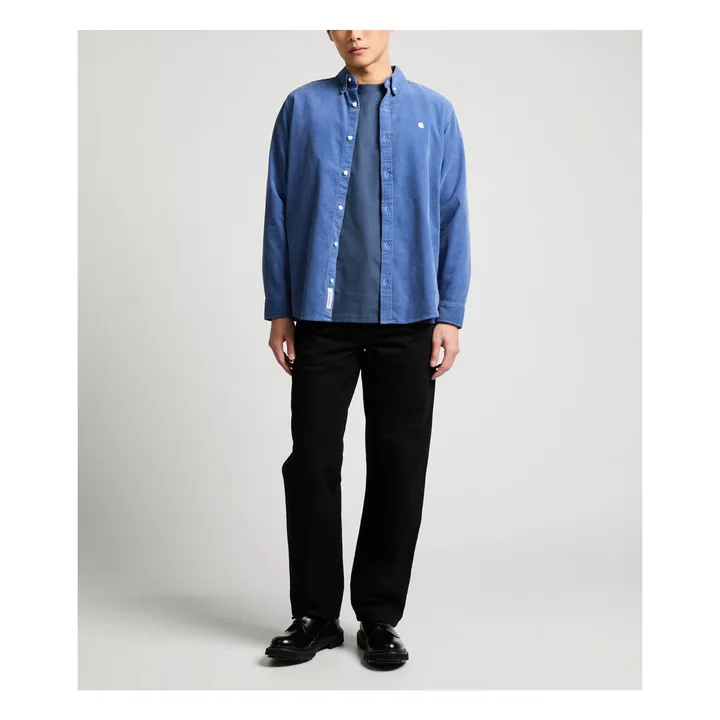 Chemise Velours L/S Madison | Bleu Glacier- Image produit n°1