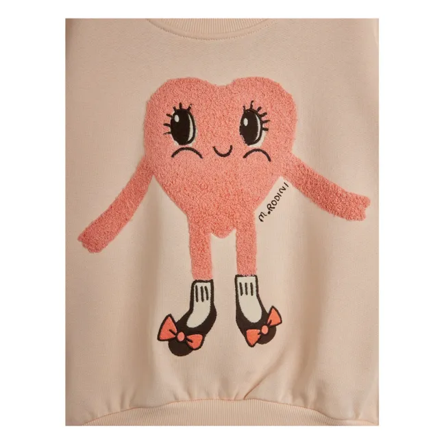 Sweatshirt Herz Bio-Baumwolle | Blassrosa