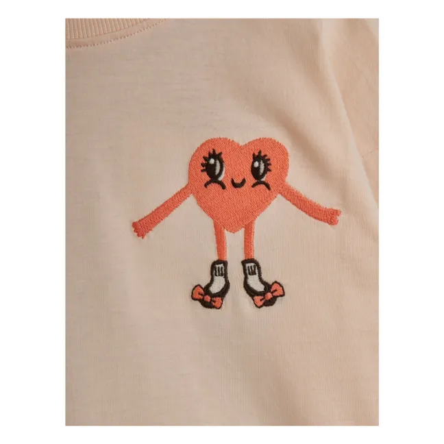 T-Shirt Herz Bio-Baumwolle | Blassrosa