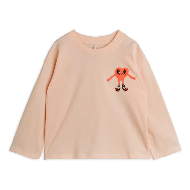 T-shirt Cœur Coton Bio | Rose pâle