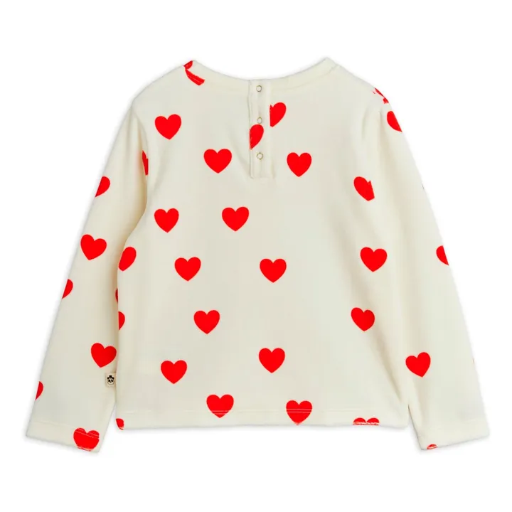 T-shirt Cœurs Velours Coton Bio | Blanc- Image produit n°2