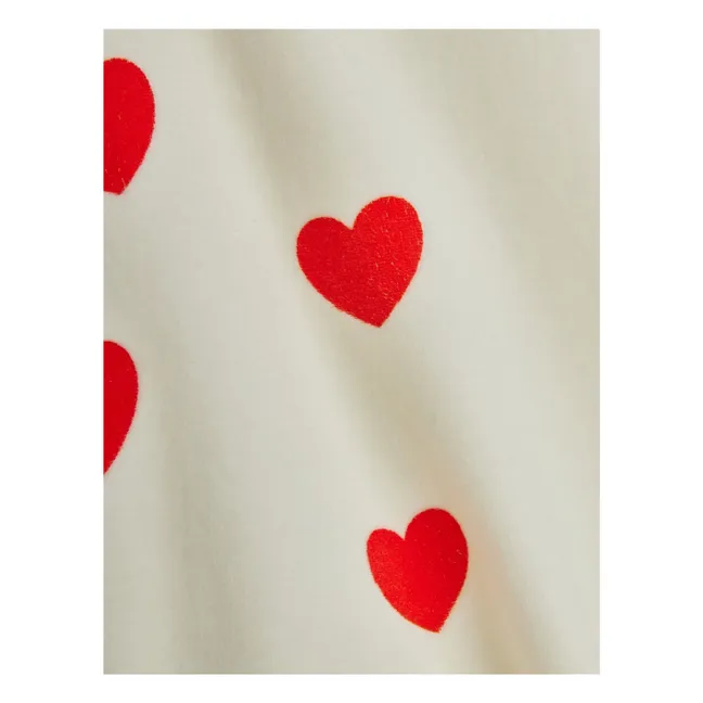 T-Shirt Herzen Velours Bio-Baumwolle | Weiß