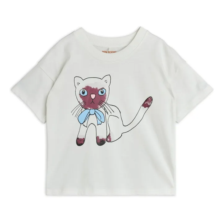 Siamese organic cotton T-shirt | White- Product image n°0