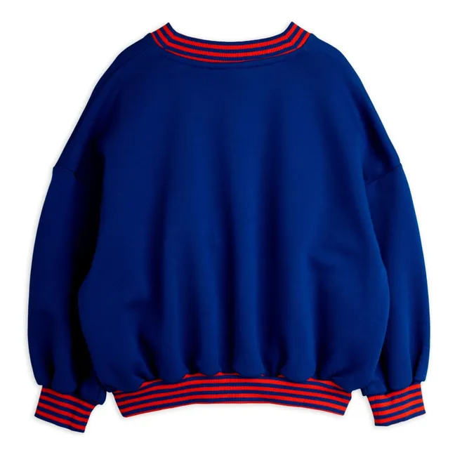 Sudadera de rayas de algodón orgánico | Azul Rey