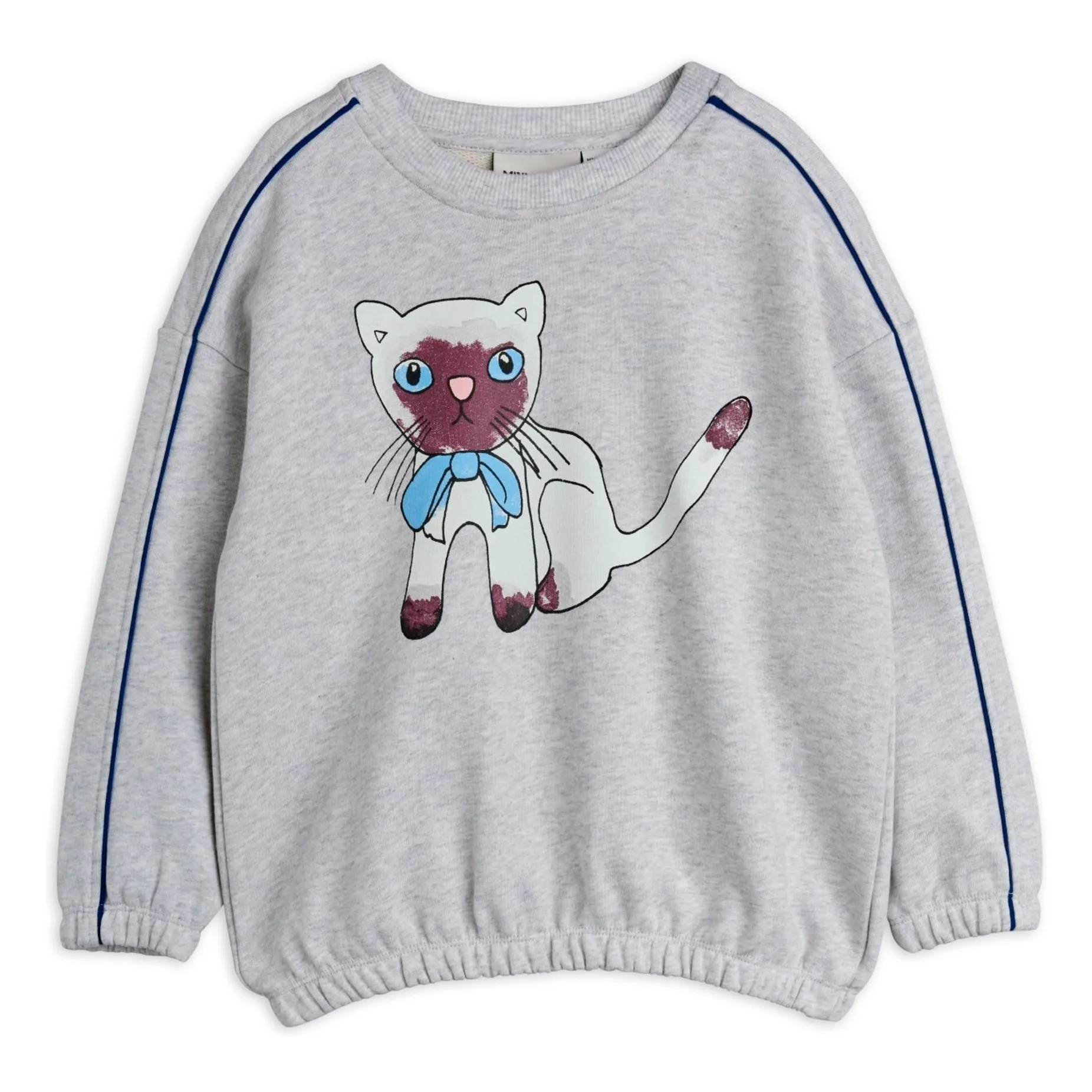 Mini Rodini Heather Grey Siamese Organic Cotton Sweatshirt