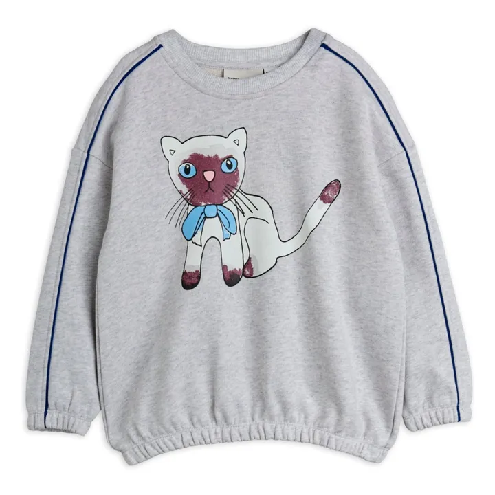 Siamese organic cotton sweatshirt | Heather grey- Product image n°0