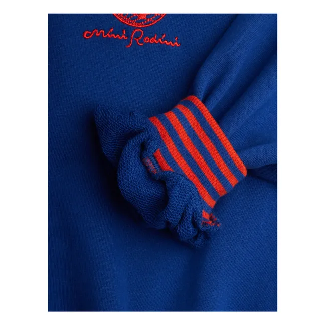 Organic cotton striped sweatshirt | Royal blue