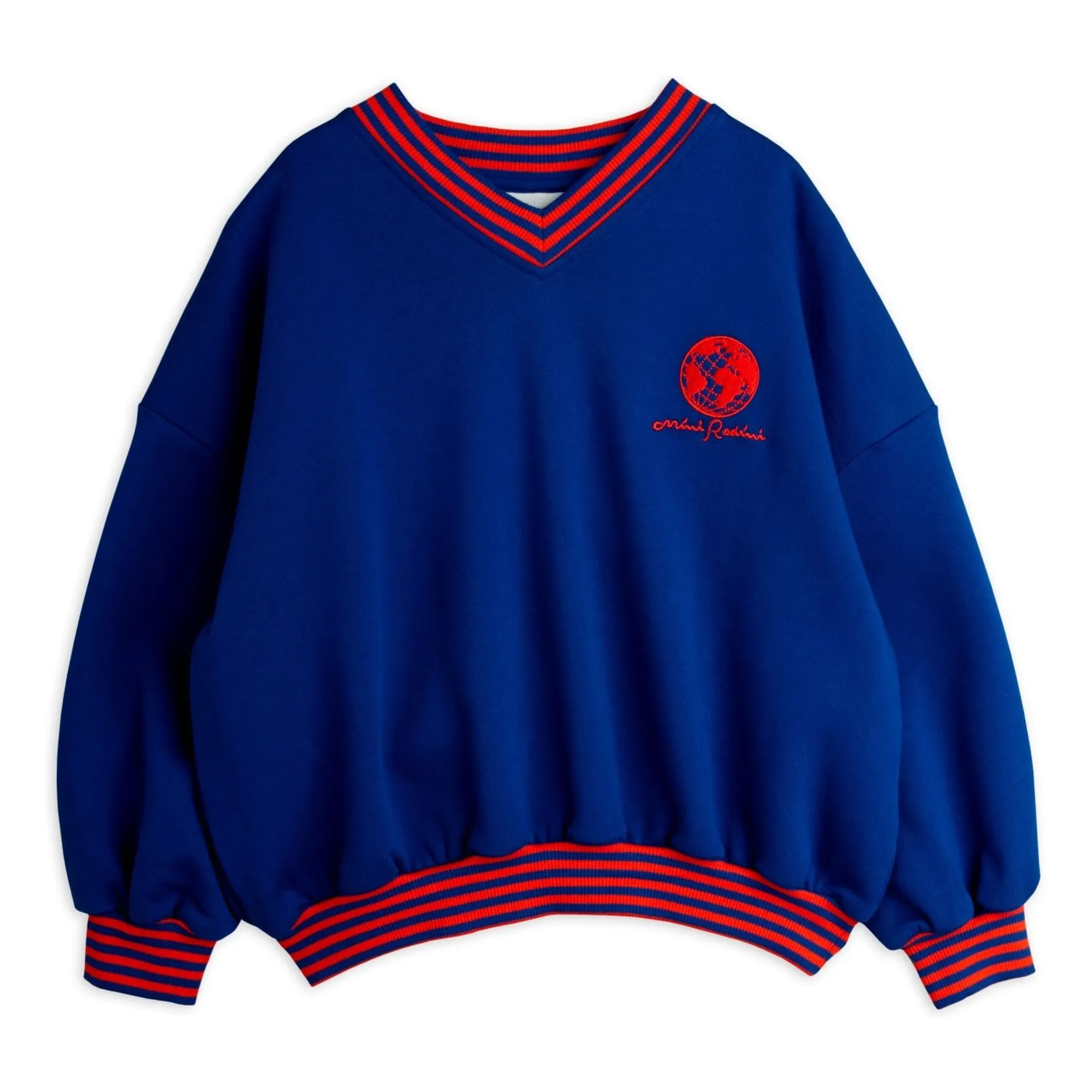 Mini Rodini Royal Blue Organic Cotton Striped Sweatshirt
