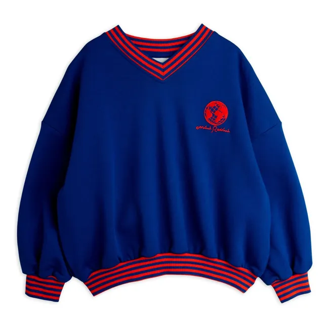 Organic cotton striped sweatshirt | Royal blue