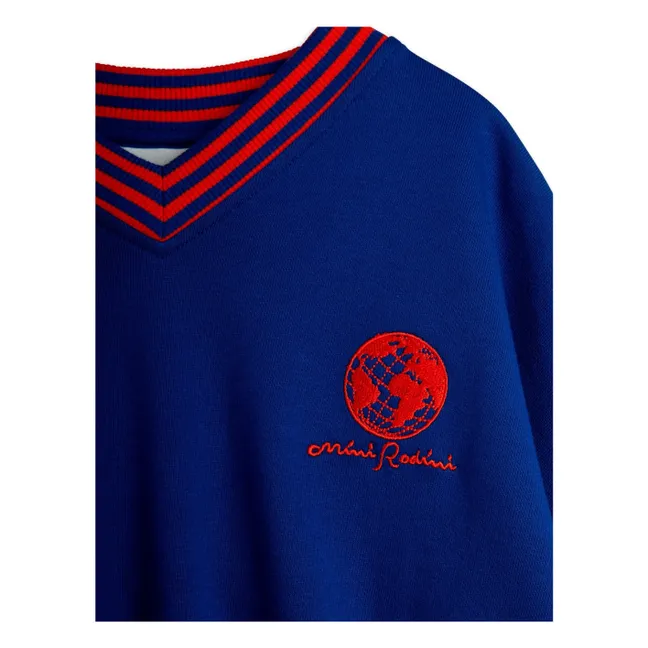 Sweat Rayé Coton Bio | Bleu roi