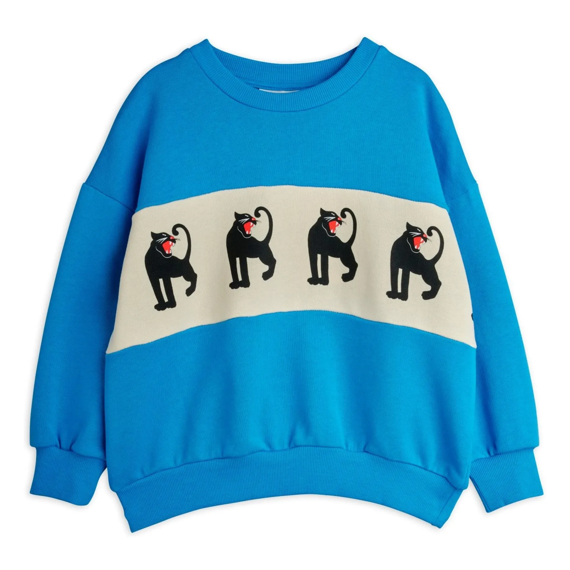 Mini Rodini Azure Blue Panther Organic Cotton Sweatshirt