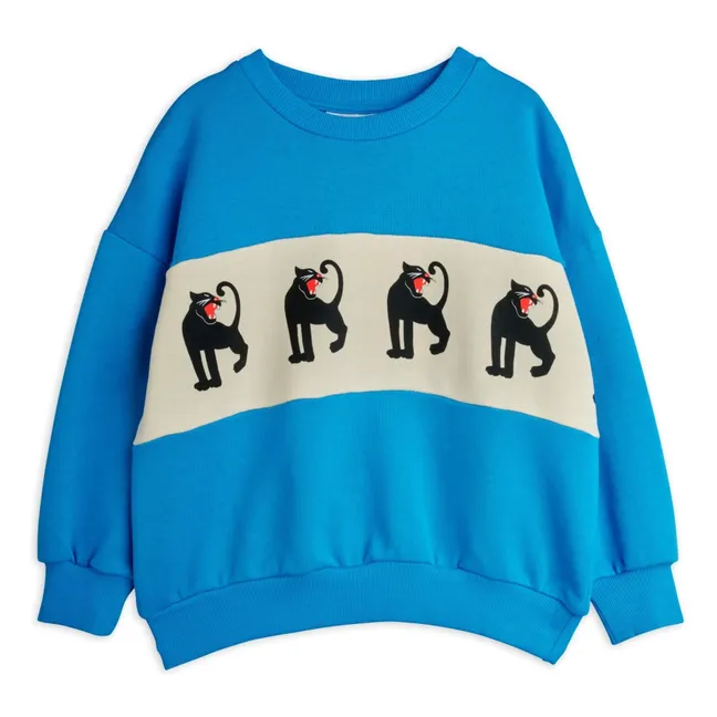 Panther organic cotton sweatshirt | Azure blue