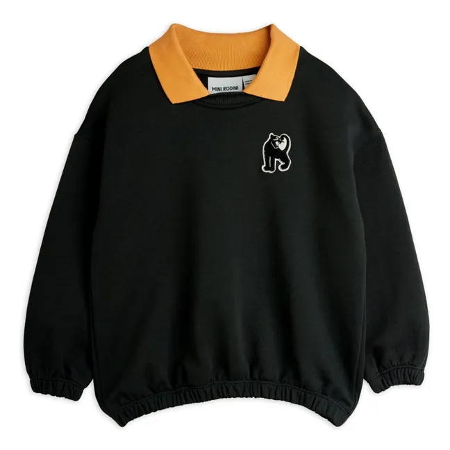 Sudadera cuello pantera Algodón orgánico | Negro