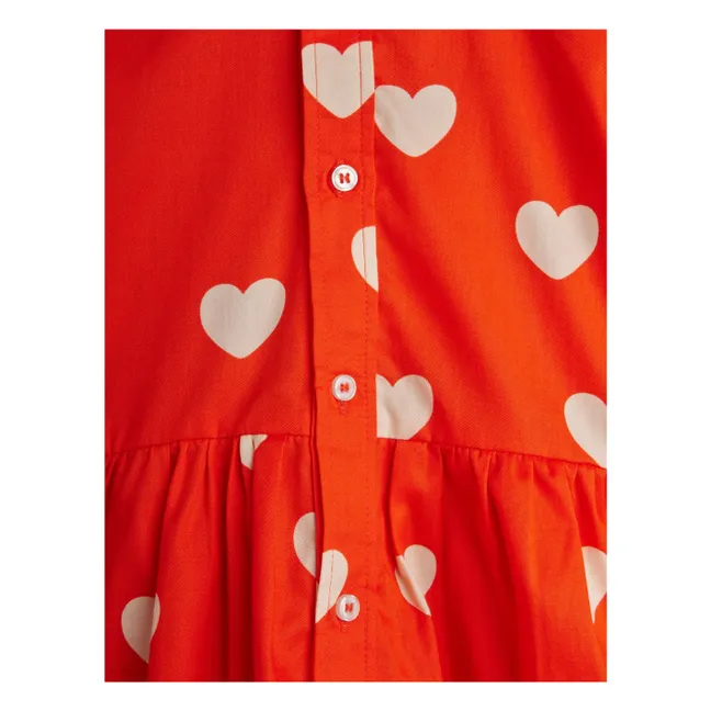 Robe Cœurs Coton Bio | Rouge