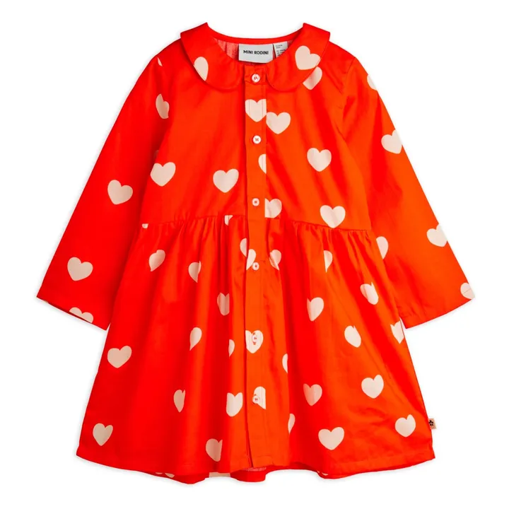 Kleid Herzen Bio-Baumwolle | Rot- Produktbild Nr. 0