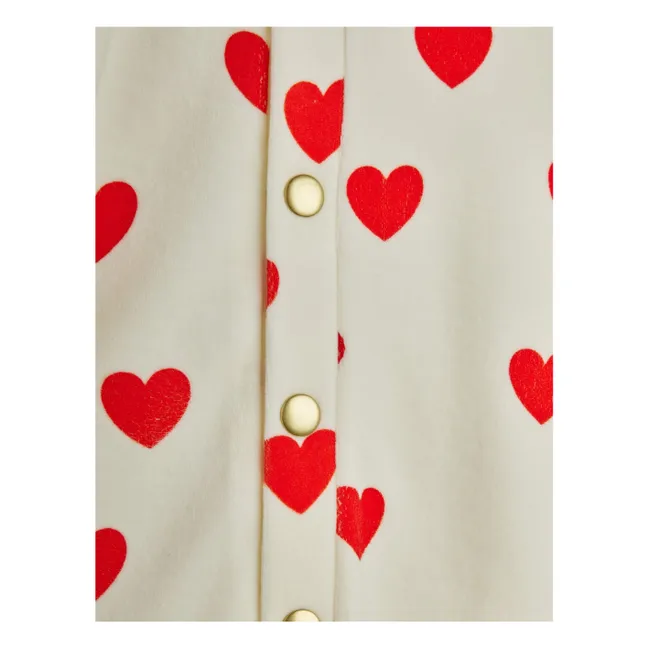 Organic Cotton Velvet Hearts Jumpsuit | White