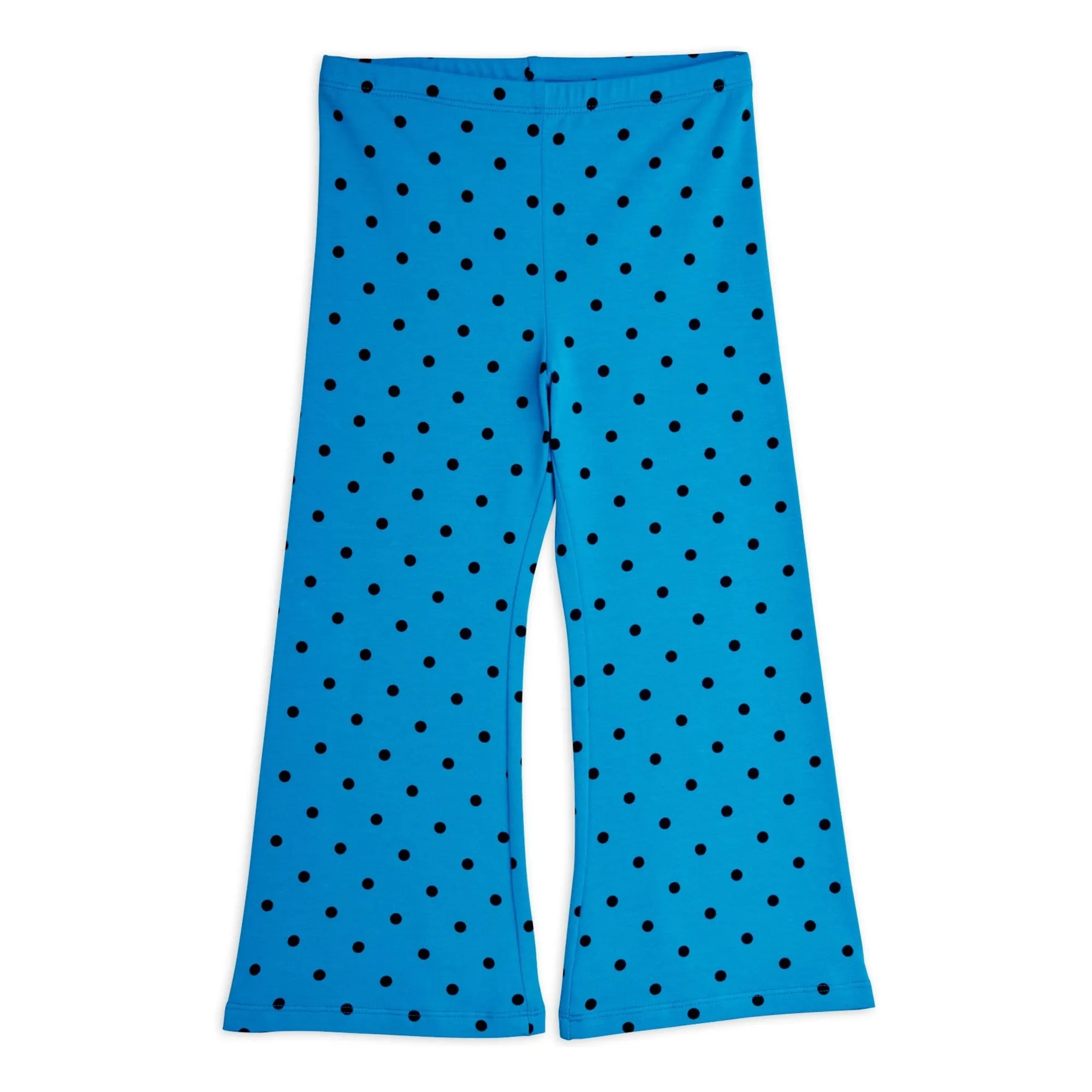 Mini Rodini - Pantalon Flare Pois Coton Bio - Bleu azur | Smallable