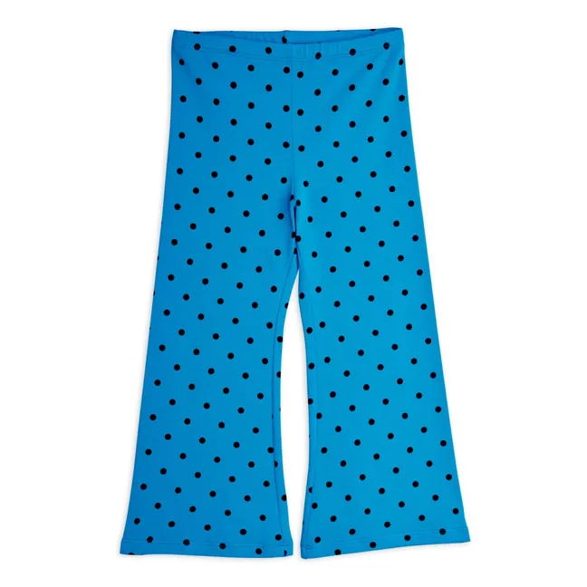 Pantalon Flare Pois Coton Bio | Bleu azur