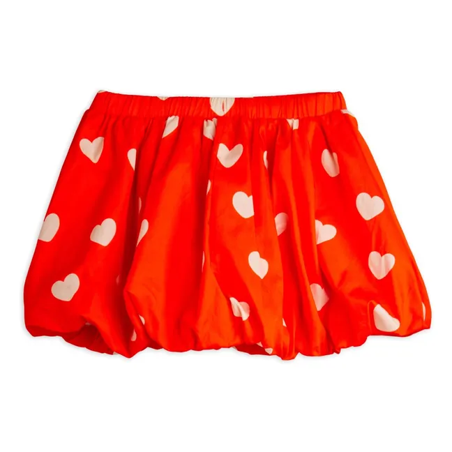 Falda Globo Corazones Algodón Ecológico | Rojo