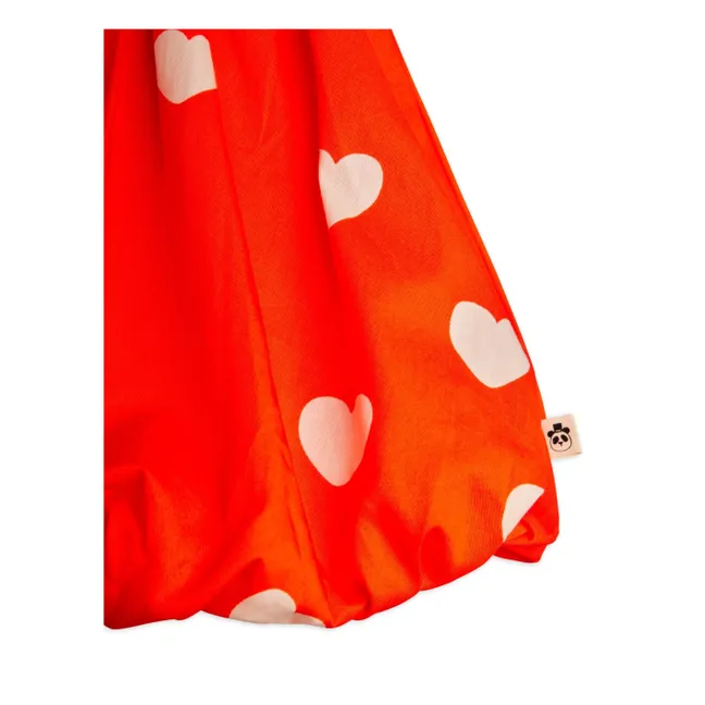 Jupe Ballon Cœurs Coton Bio | Rouge