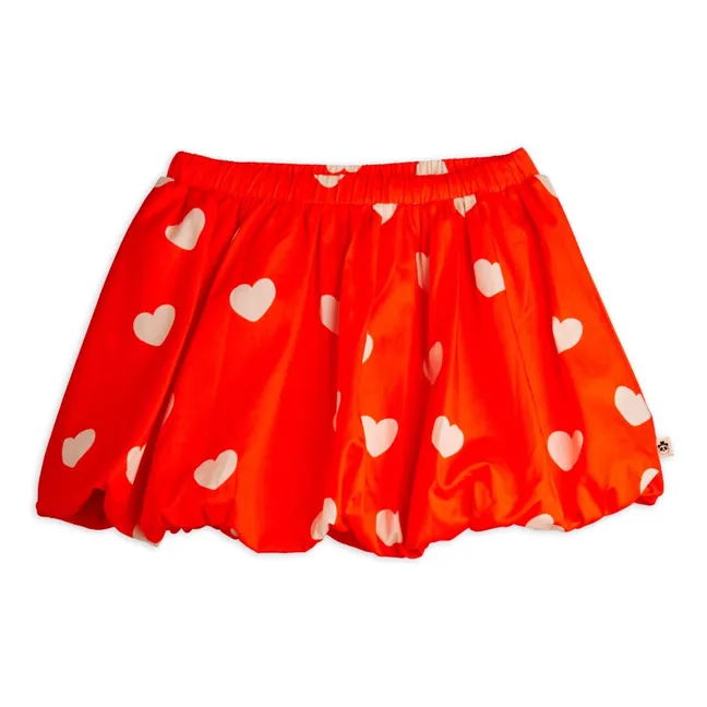 Balloon Skirt Hearts Organic Cotton | Red