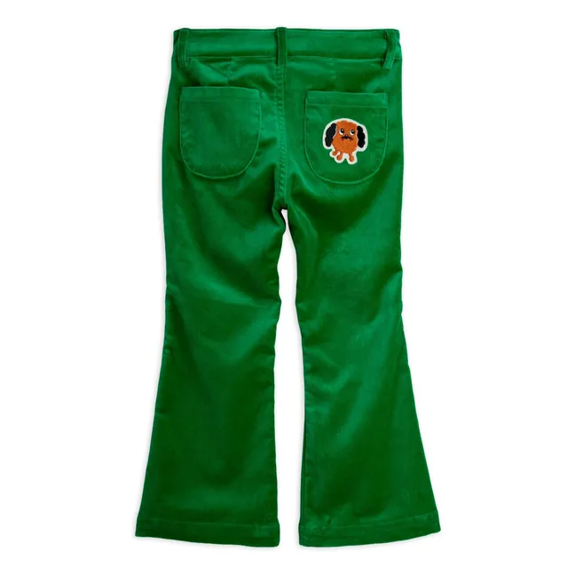 Doggie Flare Pants Velvet Organic Cotton | Green
