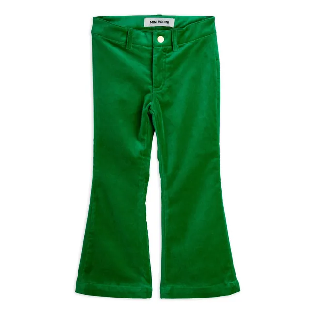 Pantalon Flare Doggie Velours Coton Bio | Vert