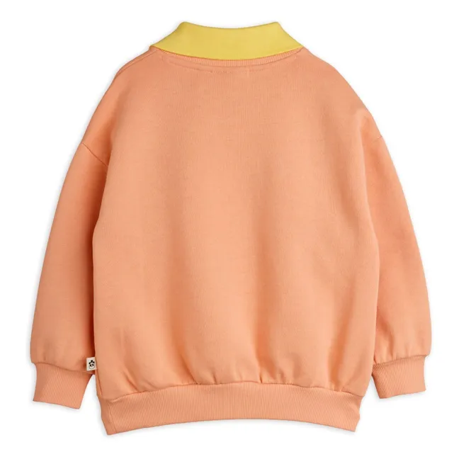 Organic cotton heart-neck sweatshirt | Pale Pink