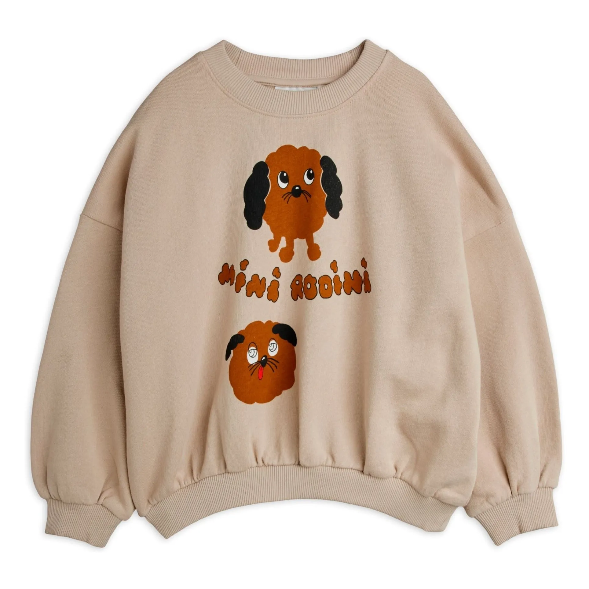 Mini Rodini Heather Grey Doggies Organic Cotton Sweatshirt
