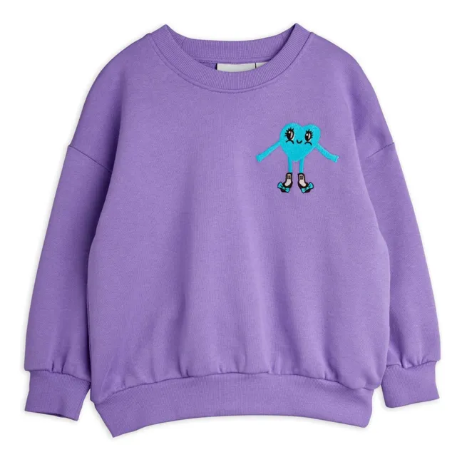 Sweatshirt Herz Bio-Baumwolle | Violett