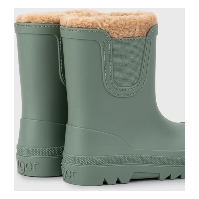 Bottes de Pluie Fourrées Verona Borrego | Vert amande