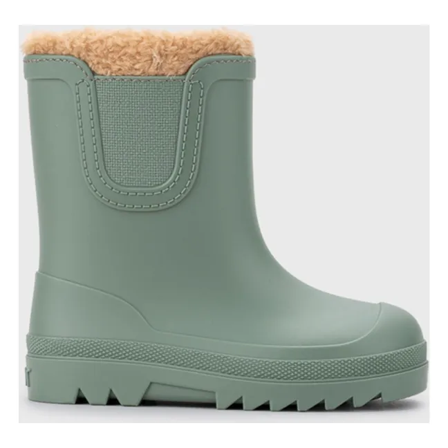 Gefütterte Regenstiefel Verona Borrego | Mandelgrün