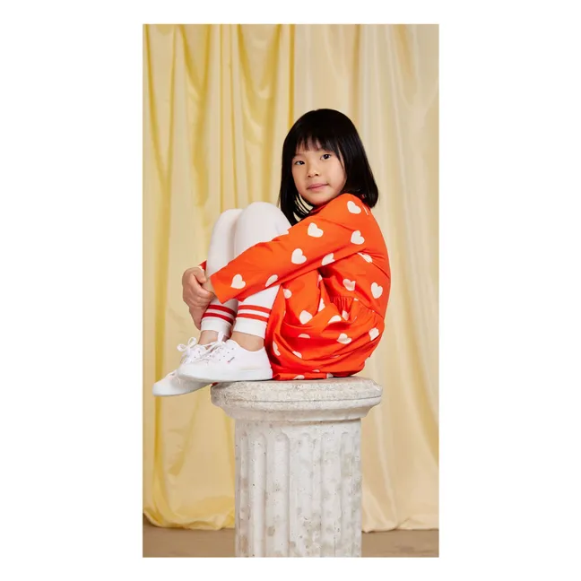 2er-Pack Leggings mit Herzen aus Bio-Baumwolle | Weiß