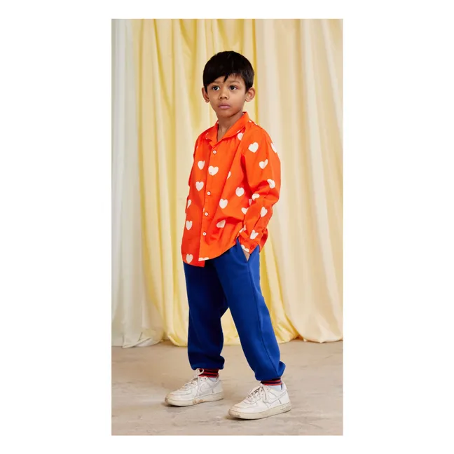 Jogger Rayé Coton Bio | Bleu roi