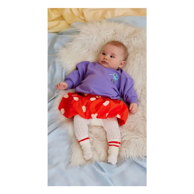 Balloon Skirt Hearts Organic Cotton | Red