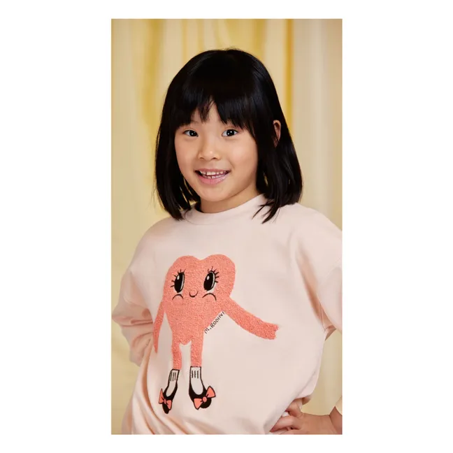 Sweatshirt Herz Bio-Baumwolle | Blassrosa