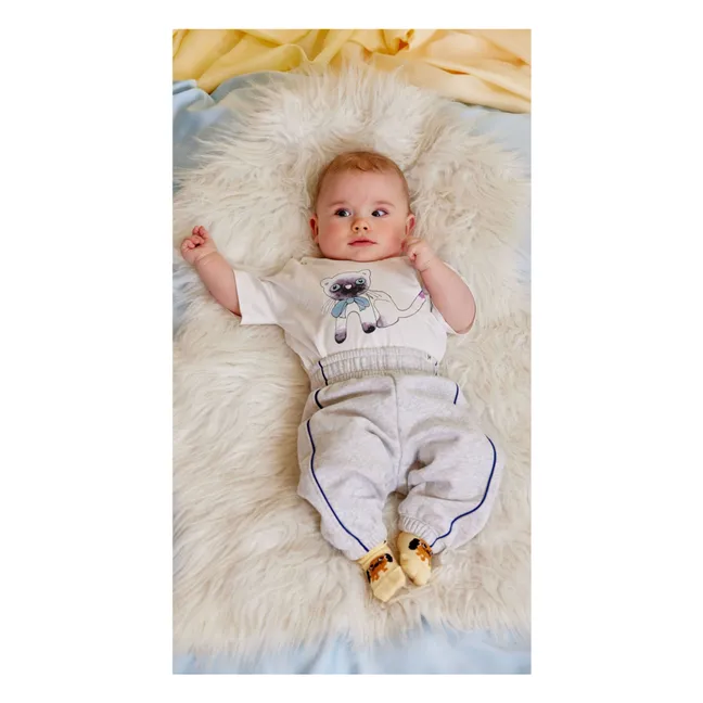 Organic cotton edged jogger | Heather grey