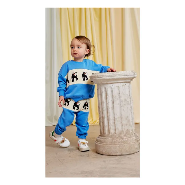 Panther organic cotton sweatshirt | Azure blue