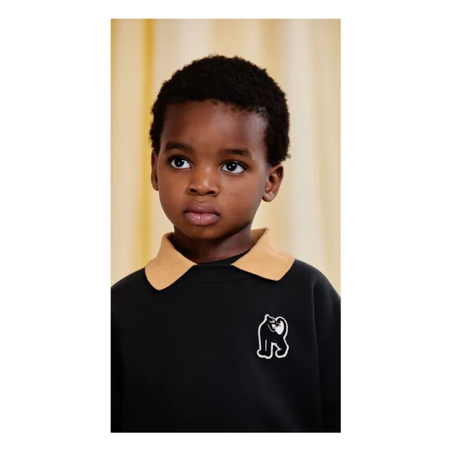 Sweat Col Panther Coton Bio | Noir