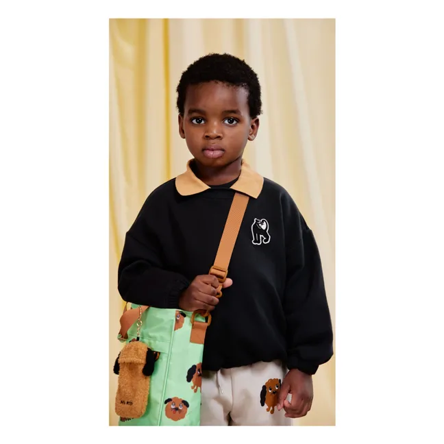 Sudadera cuello pantera Algodón orgánico | Negro