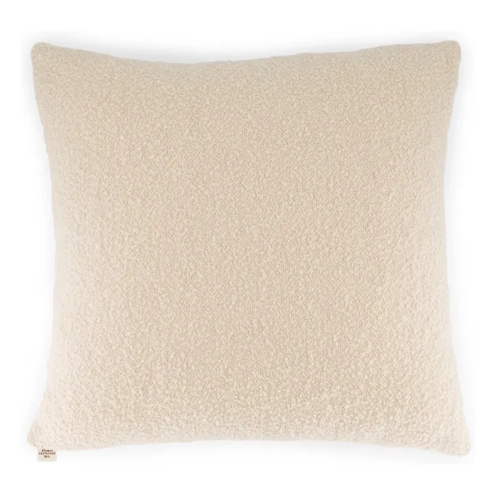 Coussin carré Carino en laine bouclette | Crème- Image produit n°0