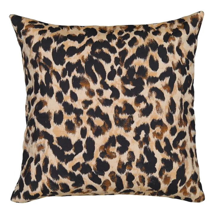 Coussin carré Carino en jacquard | Léopard- Image produit n°0