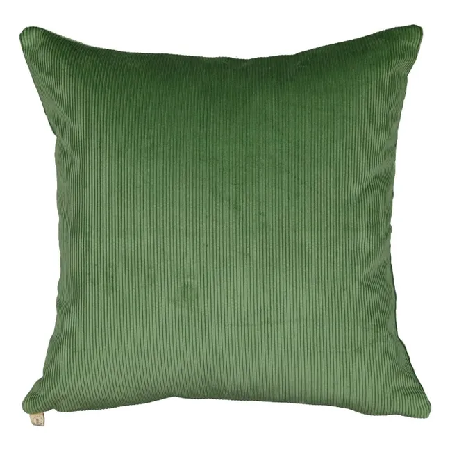 Coussin carré Carino en velours côtelé | Vert amande